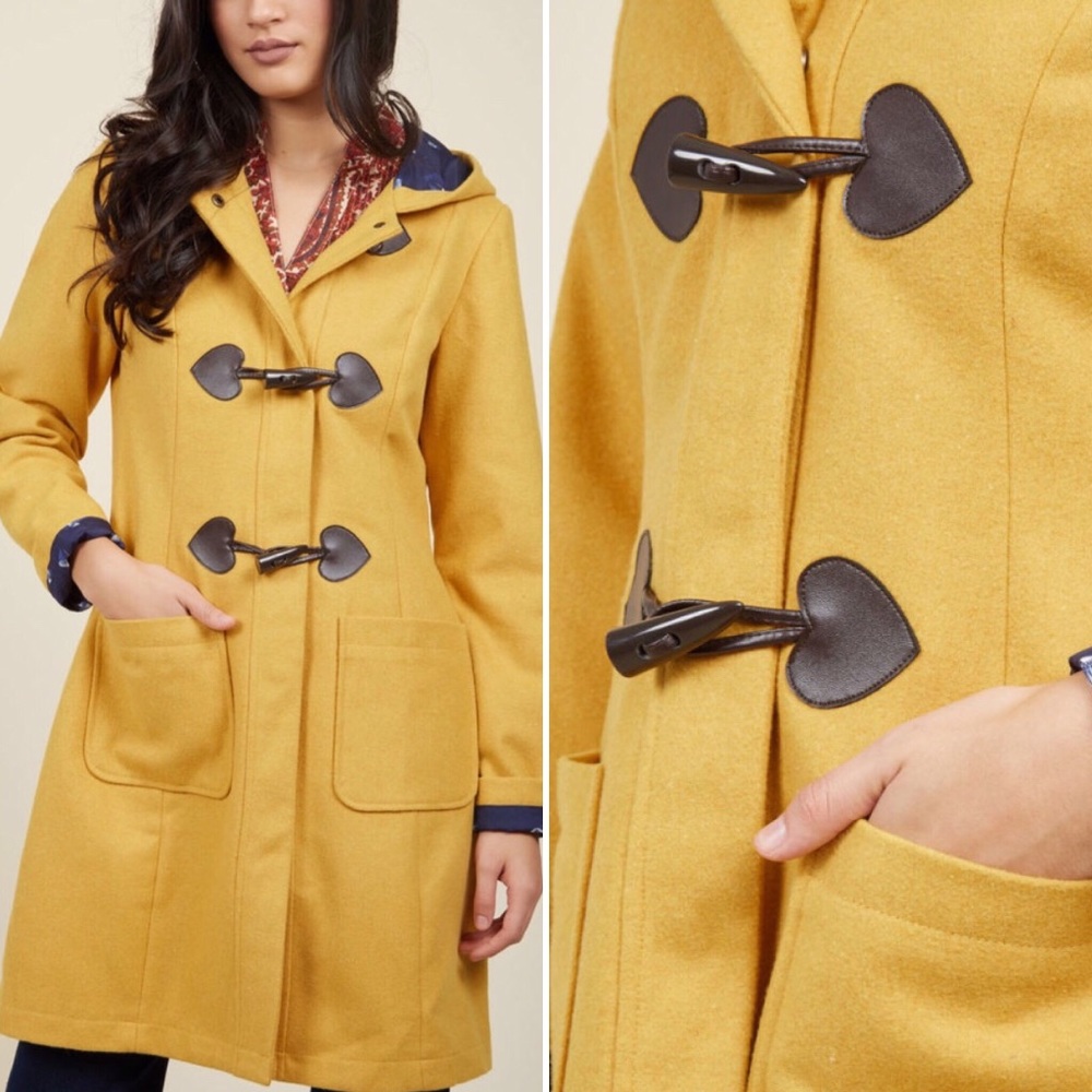 Modcloth Theater Greetings Coat in Saffron